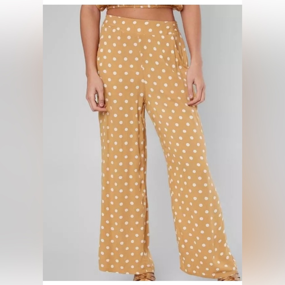 Boho yellow polka dot pants